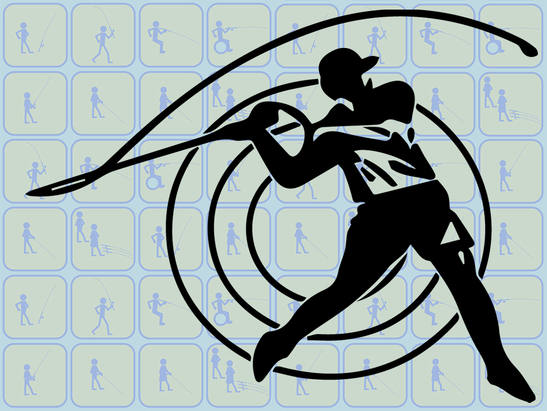 Stilisierter Castingsportler