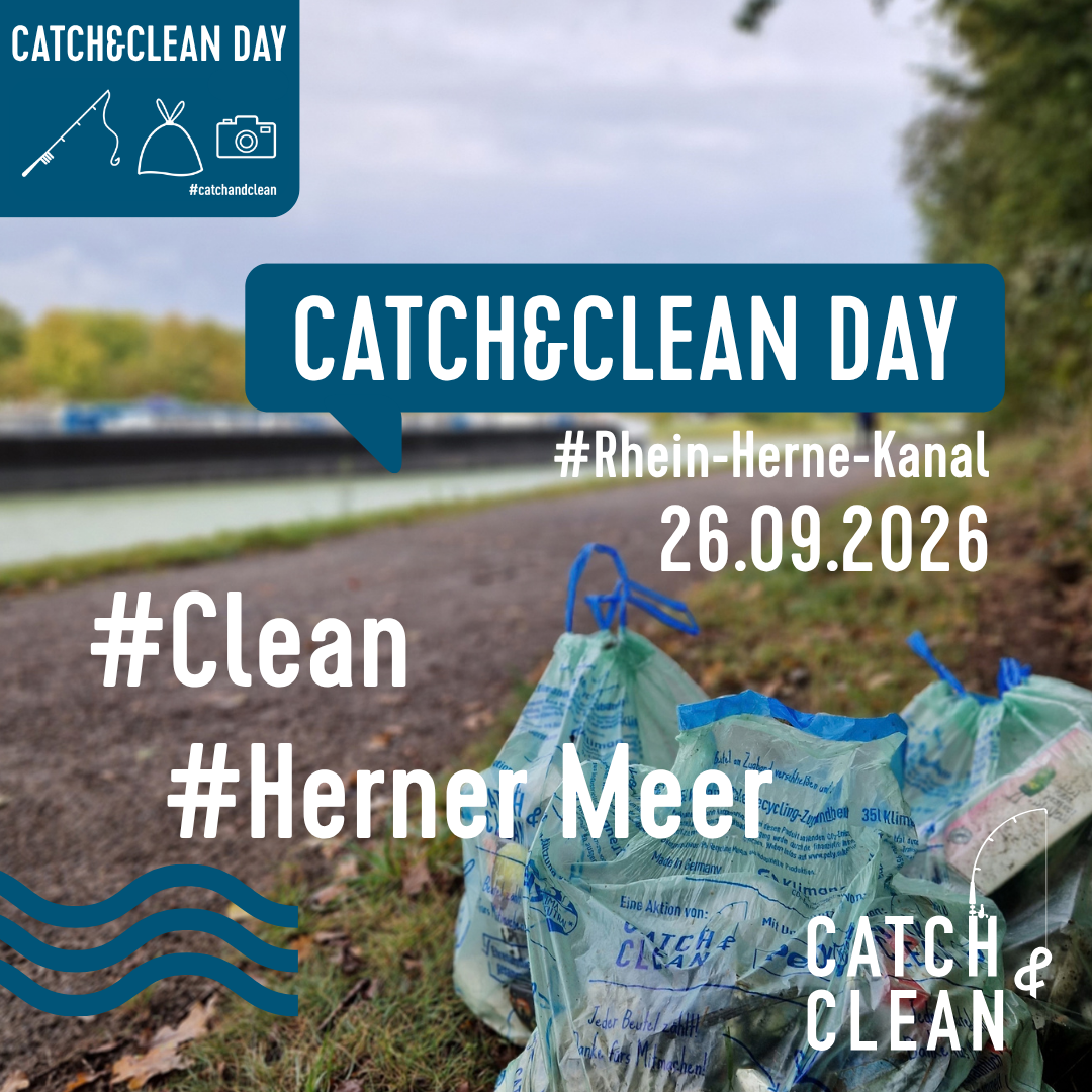 Thumbnail zum Catch & Clean Day: Ein Kanalufer mit Müllbeutel Thumbnail zum Catch & Clean Day: Ein Kanalufer mit Müllbeutel